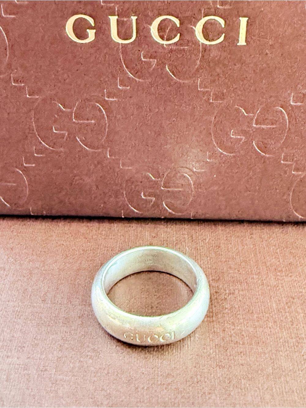 GUCCI Dome-Shaped Band 925 Silver Ring - Picture 3 of 7